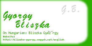 gyorgy bliszka business card